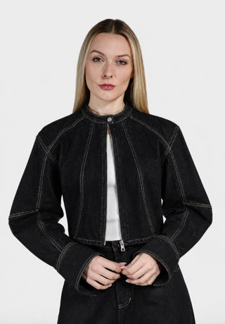 Balloon Sleeve Denim Jacket