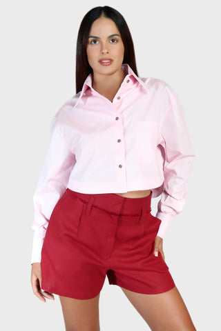 High Low Oversized Poplin Shirt