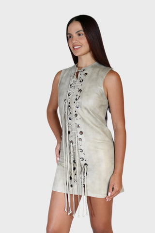 Tank Laced Leather Dress