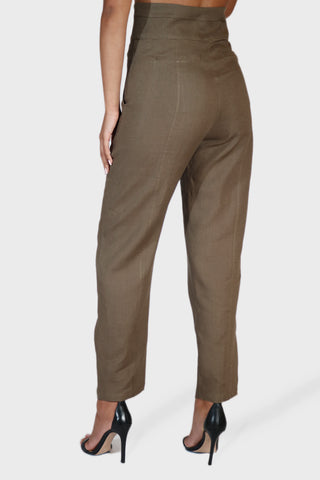 Ultra High Rise Tapered Linen Pants