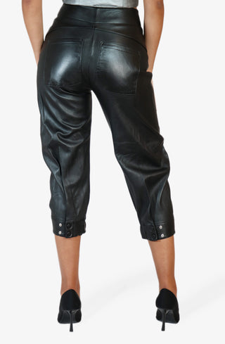 Barrel Jogger Cropped Leather Pants