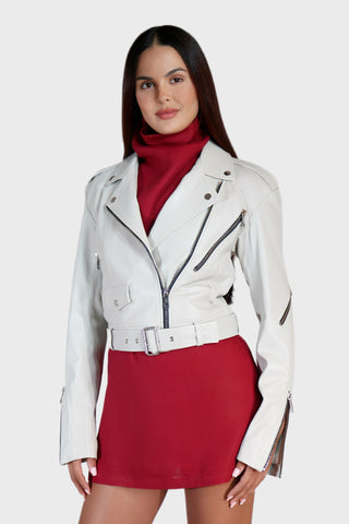 Biker Belted Leather Jacket