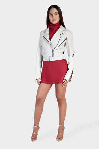 Biker Belted Leather Jacket