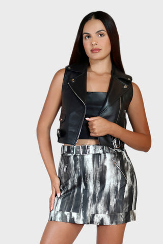 Biker Belted Leather Vest