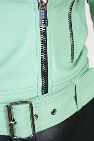 Biker Moto Belted Leather Jacket