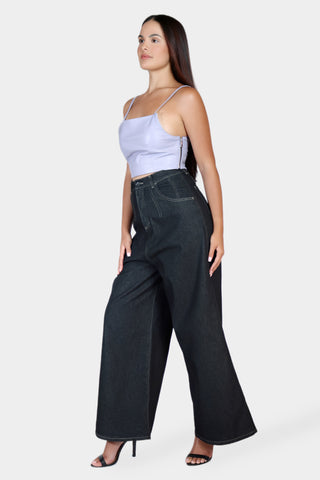 Cropped Leather Strap Top