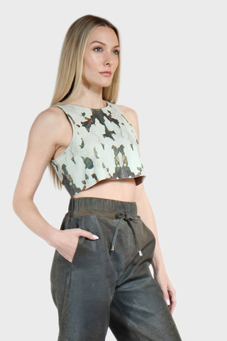 Cropped Leather Top