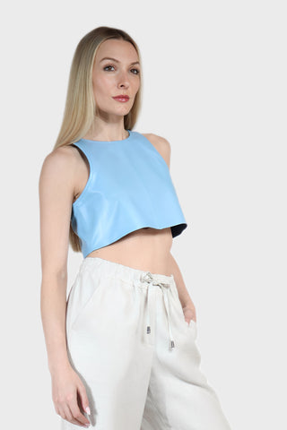 Cropped Leather Top
