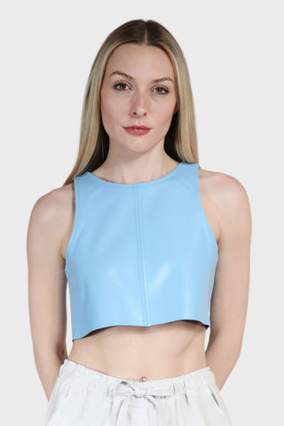 Cropped Leather Top