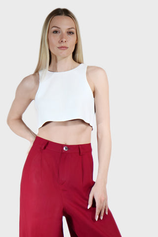 Cropped Leather Top
