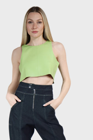Cropped Leather Top