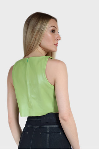 Cropped Leather Top