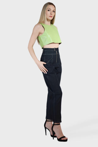 Cropped Leather Top