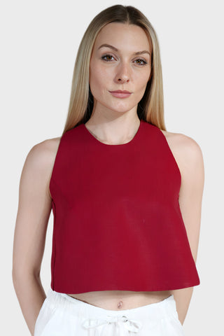 Cross Back Linen Top