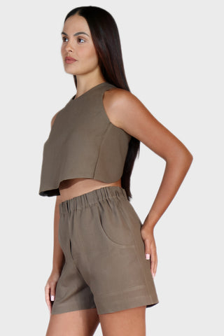 Cross Back Linen Top