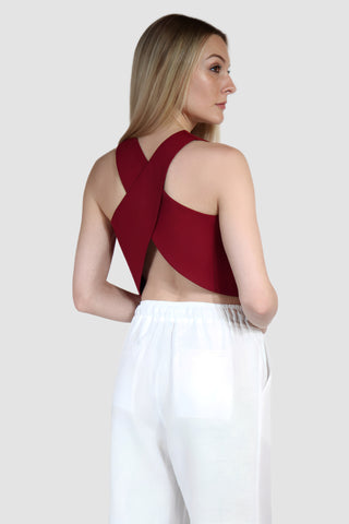 Cross Back Linen Top
