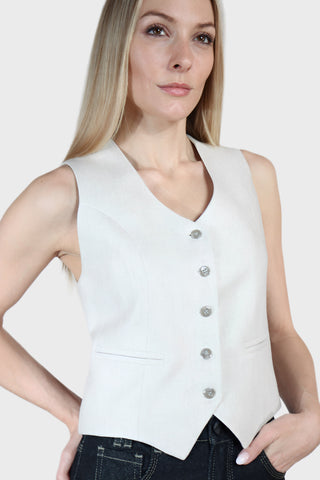 Fitted Linen Vest