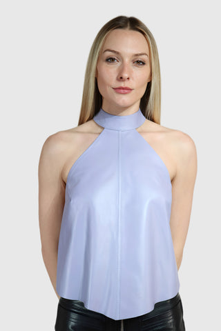 Halter Tie Back Leather Top