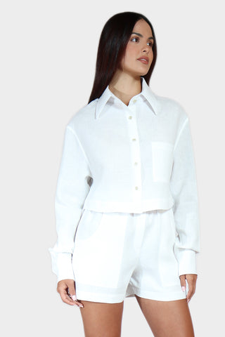 High Low Oversized Linen Shirt