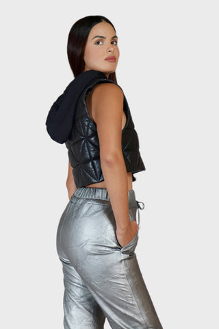 Hooded Leather Vest
