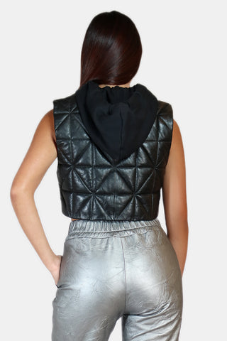 Hooded Leather Vest