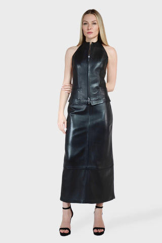 Midi Leather Skirt