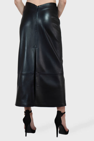 Midi Leather Skirt
