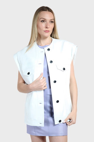 Oversized Trucker Leather Vest