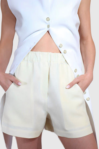 Patch Pocket Linen Shorts