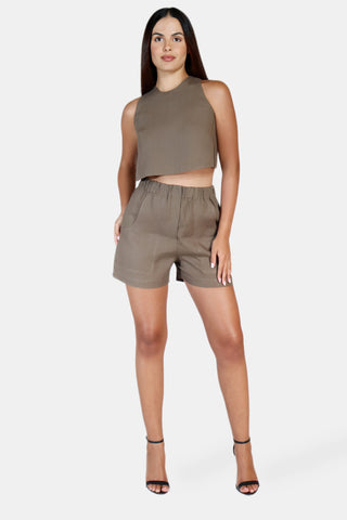 Patch Pocket Linen Shorts