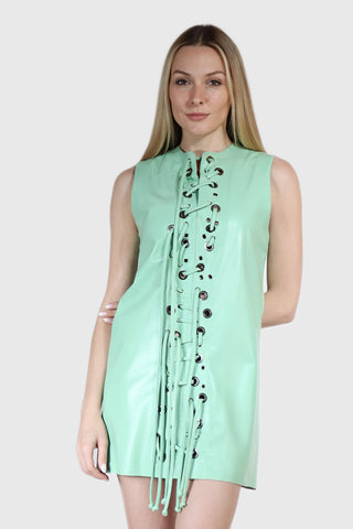 Tank Laced Leather Dress