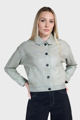 Blouson Oversized Leather Jacket