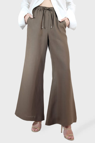 Wide Leg Drawstring Linen Pants