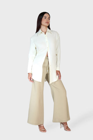 Wide Leg Drawstring Linen Pants