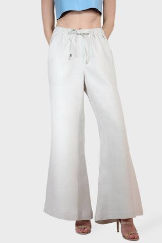 Wide Leg Drawstring Linen Pants