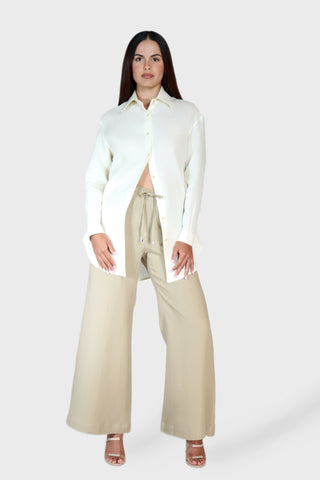 Wide Leg Drawstring Linen Pants