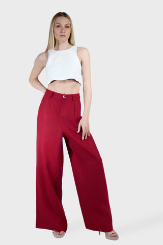 Wide Leg Pleated Linen Pants