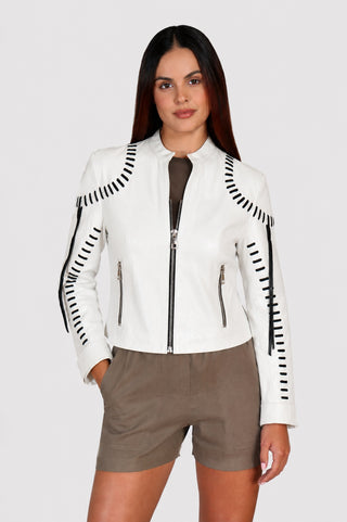 Moto Laced Leather Jacket
